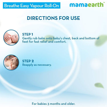 Mamaearth Natural Breathe Easy Vapour Roll-on for Cold & Nasal Congestion, with Wintergreen & Eucalyptus Oil, 40 ML